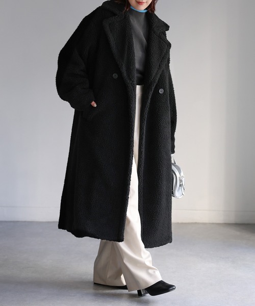 Riberry（リベリー） コート アウター ビックカラーボアロングコート