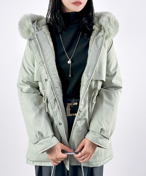 CLOTHY モッズコート コート 「ふわふわファーで包まれる、冬映え