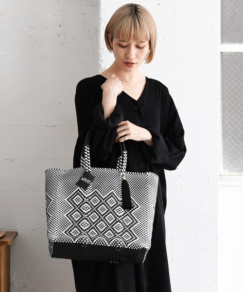 かごバッグ カゴバッグ WOVEN (ウーヴン) /ミドルトート メキシコ製