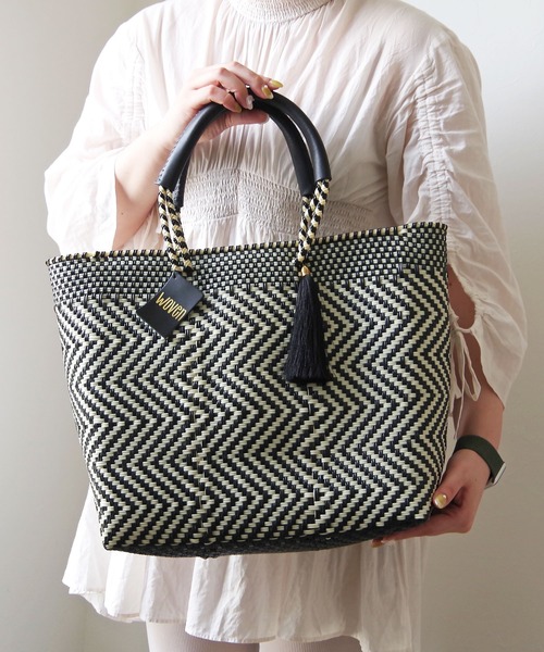 かごバッグ カゴバッグ WOVEN (ウーヴン) /ミドルトート メキシコ製