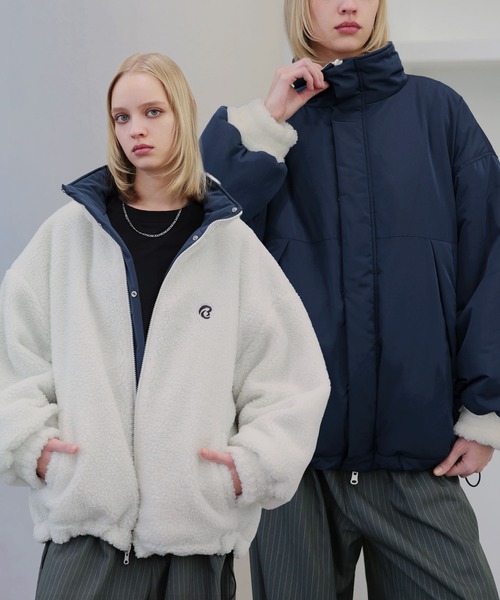 ROCHEM（ローシェン） ブルゾン アウター ダブルジップ比翼デザイン裏