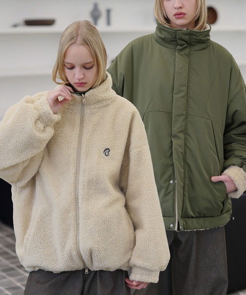 ROCHEM（ローシェン） ブルゾン アウター ダブルジップ比翼デザイン裏