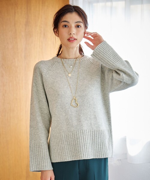 ANY（エニィ） ニット セーター 「6色展開」ラムウールラグラン