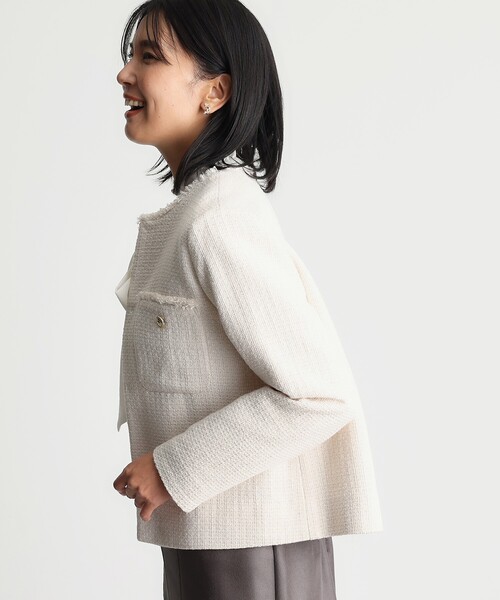 THE SHOP TK ジャケット ノーカラージャケット 「ONOFF活躍/セレモニー