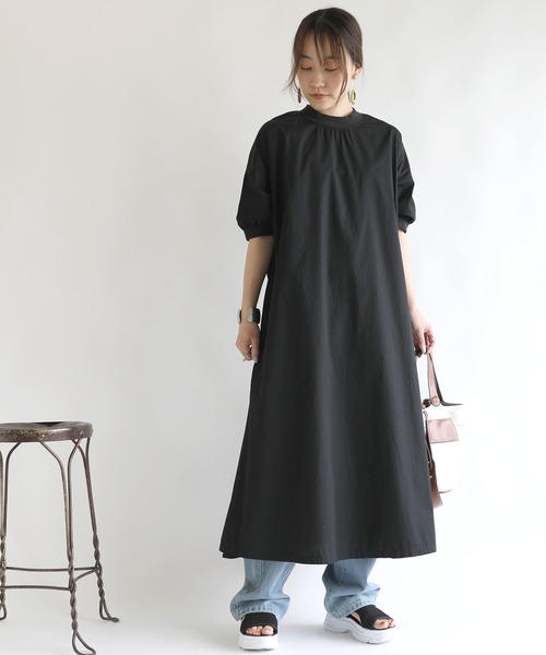 No one knows（ノーワンノーズ） ワンピース リブ付きAライン半袖