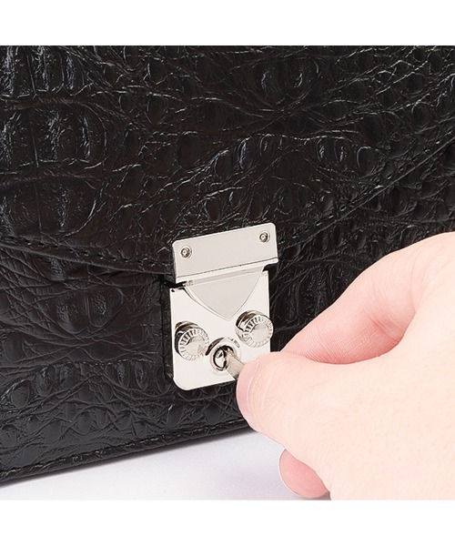 クラッチバッグ オーストリッチ・パイソン型押しメンズセカンドバッグ