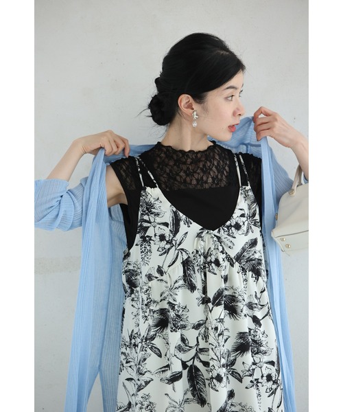 cawaii ワンピース ボタニカルのデッサン画ロングワンピース