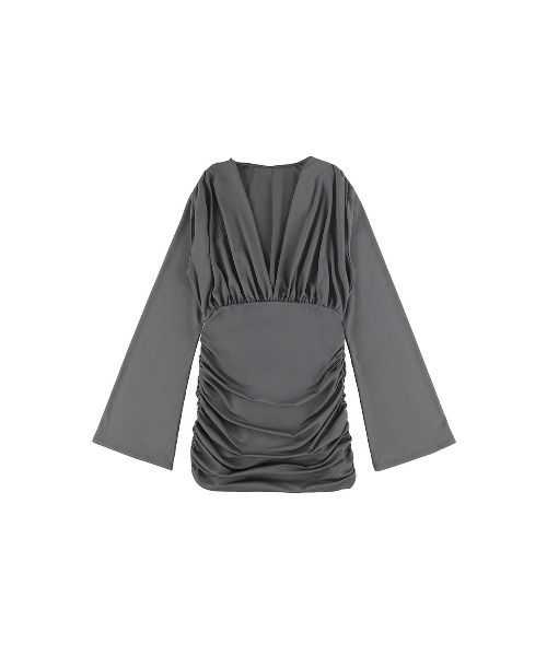 ALEXIA STAM（アリシアスタン） 水着 V Neck Gathered Rash Guard