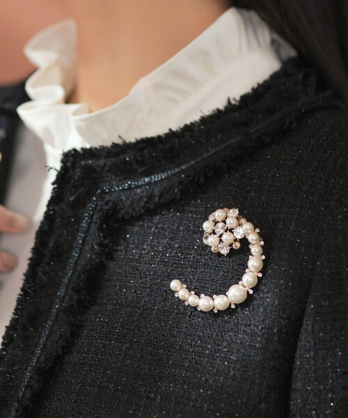 組曲（KUMIKYOKU） ブローチ 「2セット」パールビジュー ブローチ