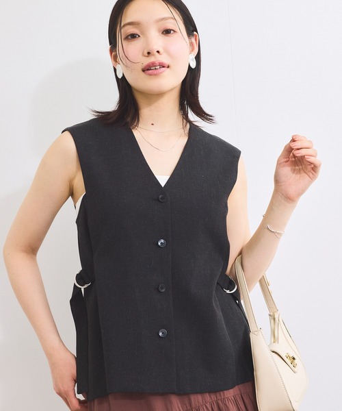 VIS（ビス） ベスト ジレ 「セットアップ対応」サイドベルトフレアジレ