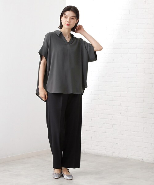 THE SHOP TK ブラウス シャツ 「インしなくても決まる」スキッパー