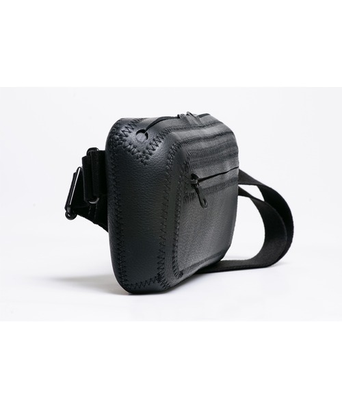 NAOTO SATOH ウエストポーチ スクエアボディバッグ レザー メンズ