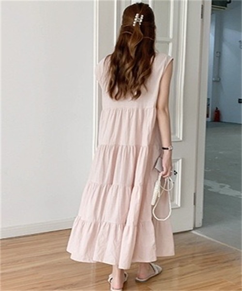 FREE STYLISTS ワンピース ノースリーブティアードワンピース