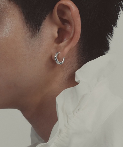 whoseA（フーシー） ピアス 「silver925」TextureHoopPierce