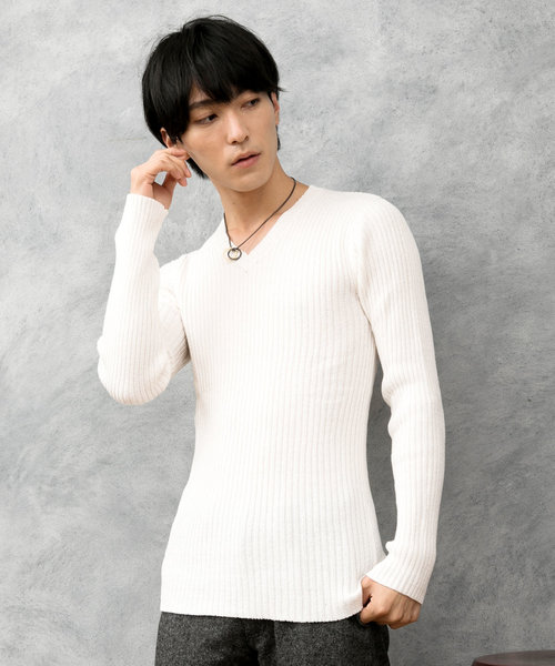 TopIsm（トップイズム） セーター ニット リブ編み Vネック ニット