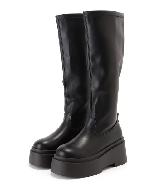 Lace Ladies（レースレディース） ブーツ レザー調厚底フラットロング