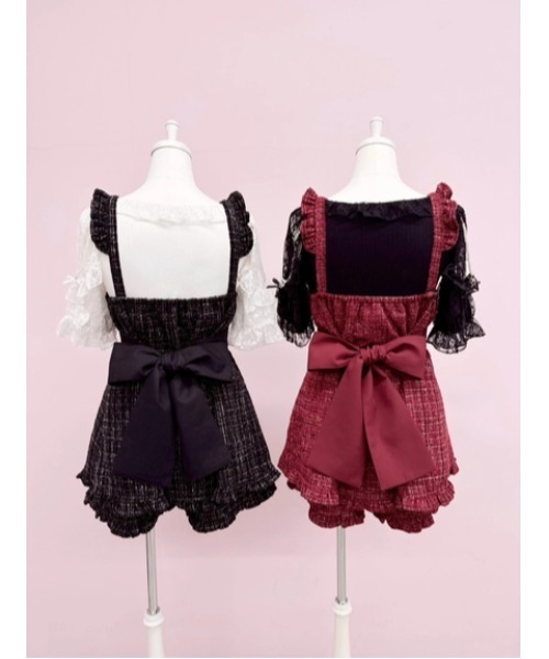 Ank Rouge（アンクルージュ） ワンピース ハートエプロンツイードSETUP