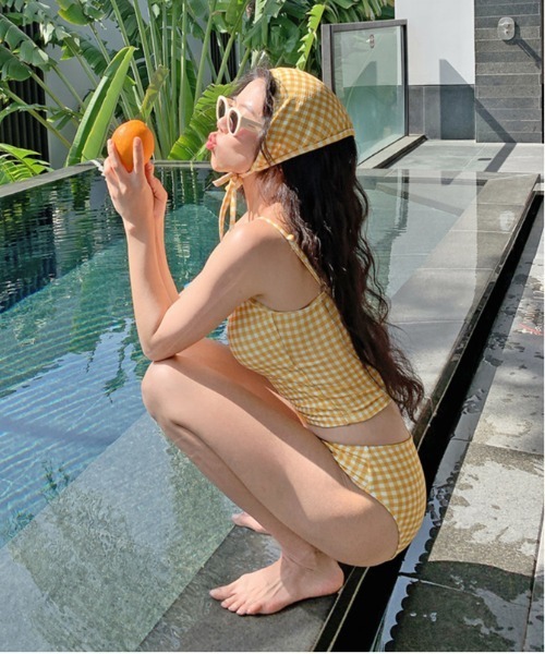 gossip!ロサンゼルス 水着 ギンガムチェック タンキニタイプビキニ