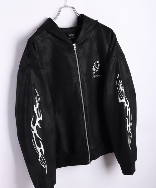 Ed Hardy（エド・ハーディー） パーカー トライバル柄 長袖 ZIP