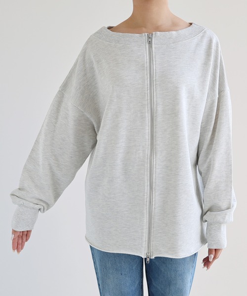 andme（アンドミー） トレーナー スウェット ダブルジップ2wayオフ