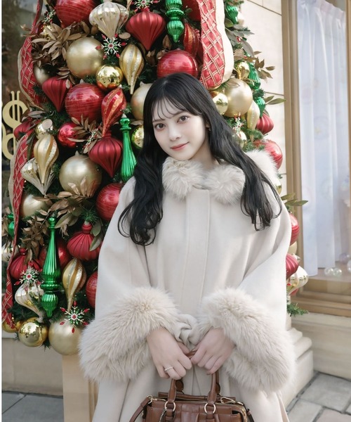 CELFORD（セルフォード） ポンチョ ファーポンチョコート レディース