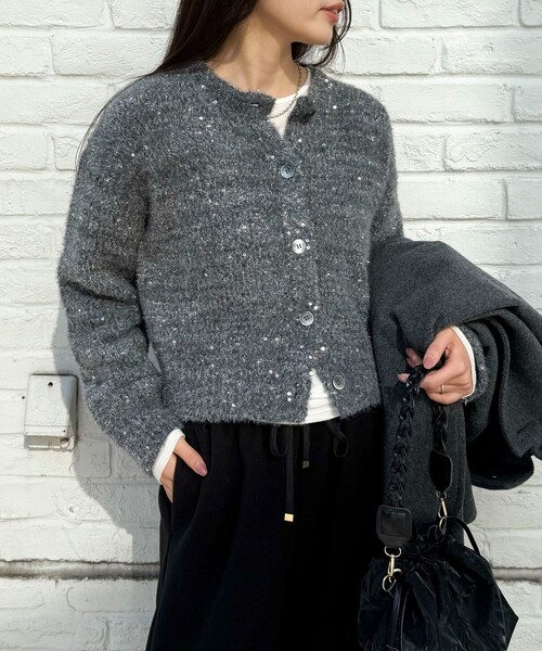 fredy emue（フレディエミュ） カーディガン スパンコールニット