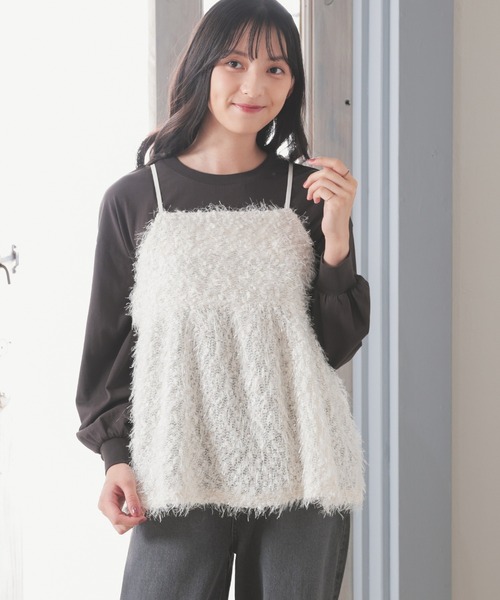 Honeys（ハニーズ） キャミソール フェザーキャミソール : ZOZOTOWN