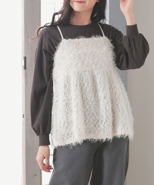 Honeys（ハニーズ） キャミソール フェザーキャミソール : ZOZOTOWN