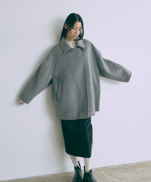 EN NEUME コート アウター Wool Shaggy Midi Coat レディース