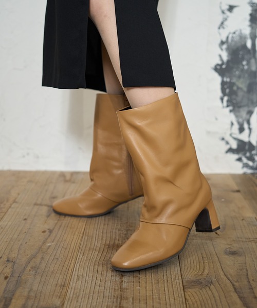 ALPHA CUBIC（アルファ キュービック） ブーツ リアルレザー 筒太