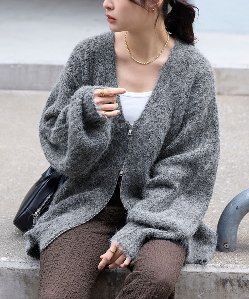 MONO-MART（モノマート） カーディガン ダブルジップ ボリューム