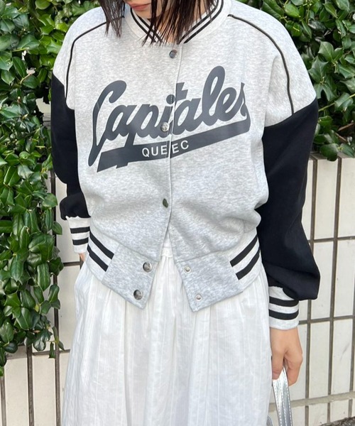 スタジャン バイカラーレタリングスタジャン レディース : ZOZOTOWN