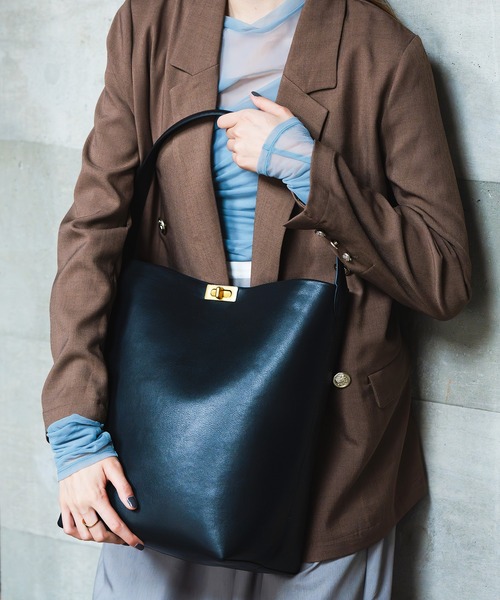 LA MARGE トートバッグ 「本革」 ワンハンドル バケツバッグ 大容量 A4