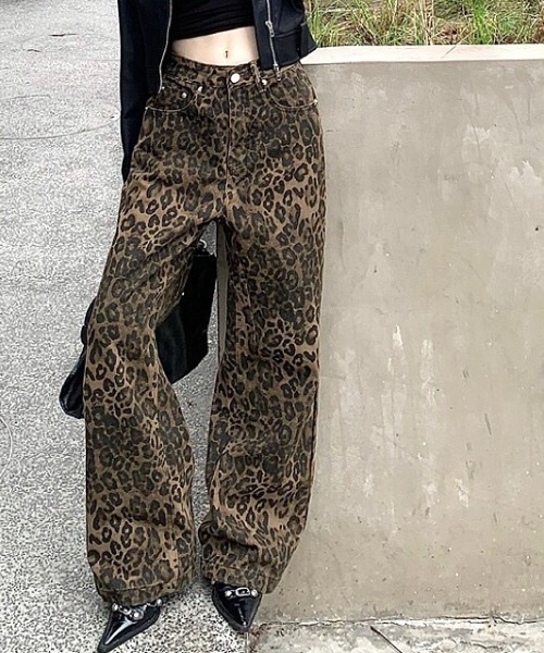 SHEENA（シーナ） ジーンズ デニム デニムパンツ レオパード柄ワイド
