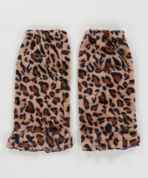 SPINNS（スピンズ） レッグウォーマー レオパード ヒョウ柄 ファー