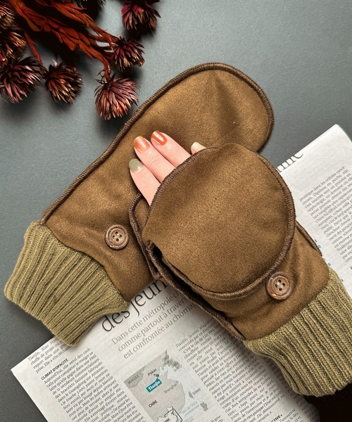 CALIFORNIA OUTFITTERS 手袋 2-10D8 ムートン風 2way ミトン 手袋 防寒