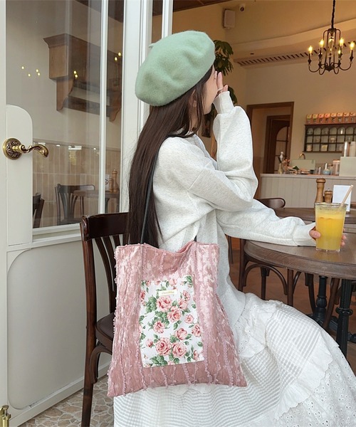 aimoha（アイモハ） トートバッグ レース刺繍ポケットトートバッグ