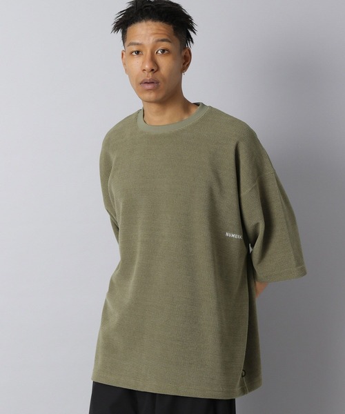 NUMERALS（ヌメラルズ） tシャツ 「NUMERALS」ワッフルハーフスリーブ