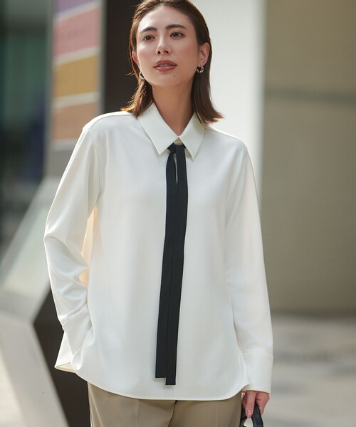 ICB（アイシービー） tシャツ マラボーテWジョーゼット ボウタイ付き