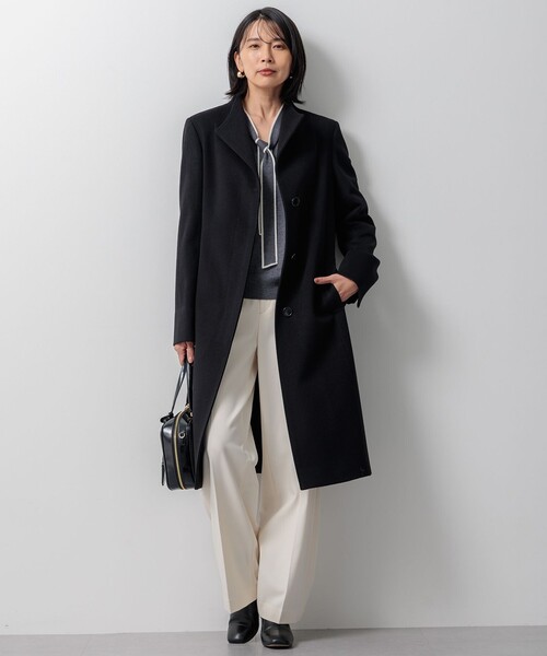 コート アウター ウールカシミヤビーバー スタンドカラー レディース