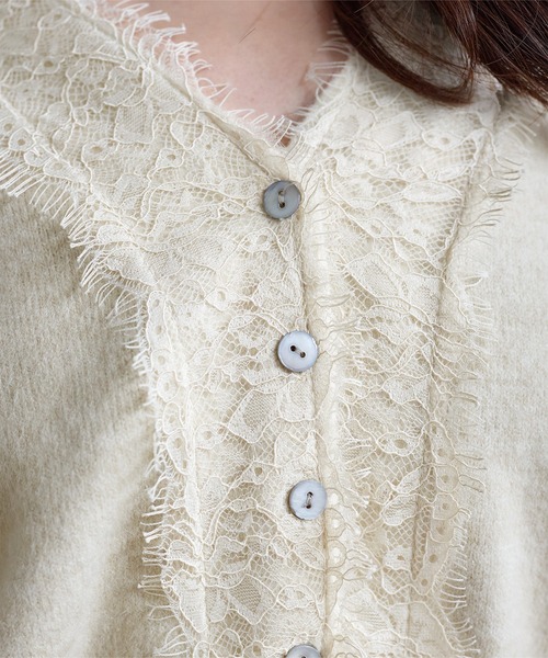 KOBE LETTUCE（神戸レタス） カーディガン Vネックレースニット