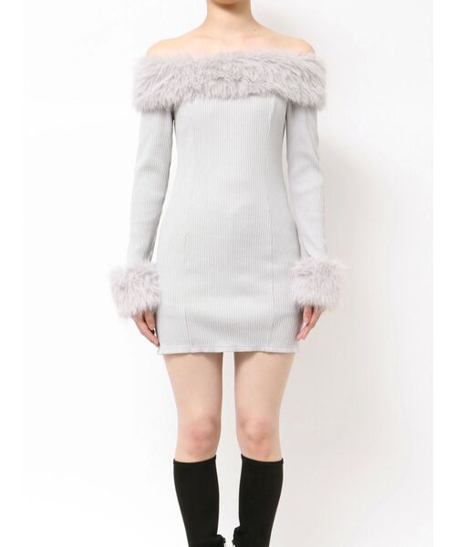 EATME（イートミー） ワンピース フェイクファーオフショルミニ