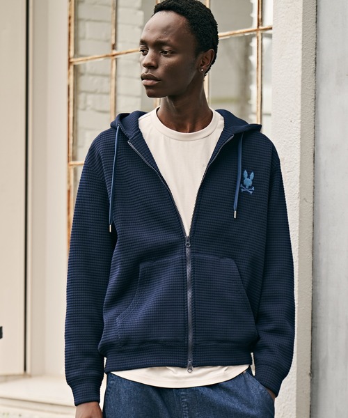 Psycho Bunny（サイコバニー） パーカー ワンポイントバニー ワッフル