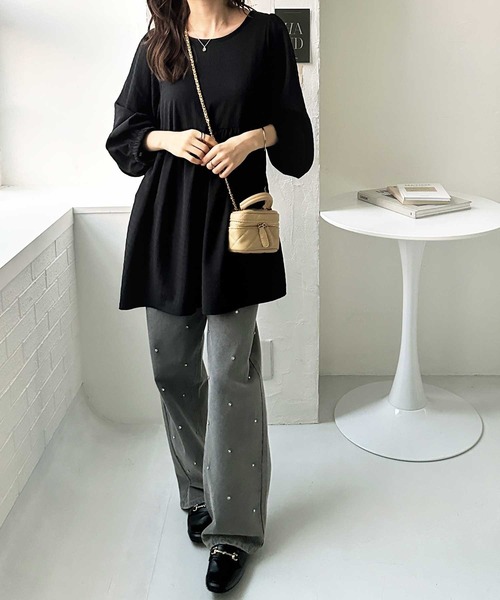 GeeRA（ジーラ） ブラウス シャツ 前後2WAYリボンペプラムジャガード