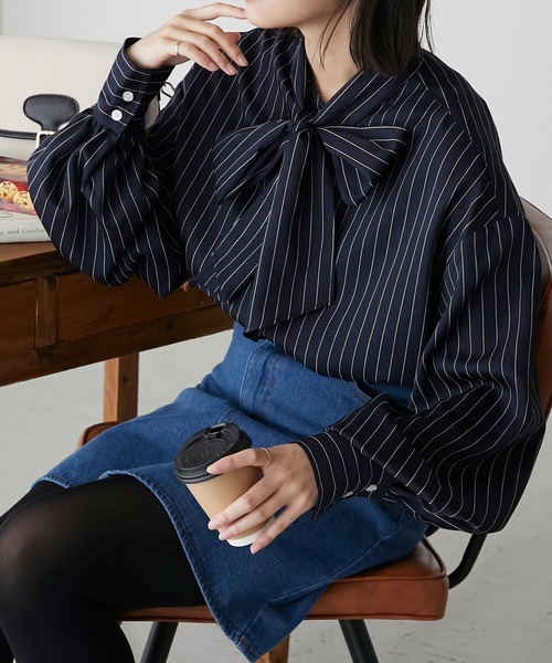 BONLECILL（ボンルシール） ブラウス シャツ ボリュームスリーブ 2way