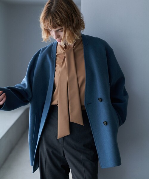 ICB（アイシービー） ノーカラーコート コート WoolRever ノーカラー