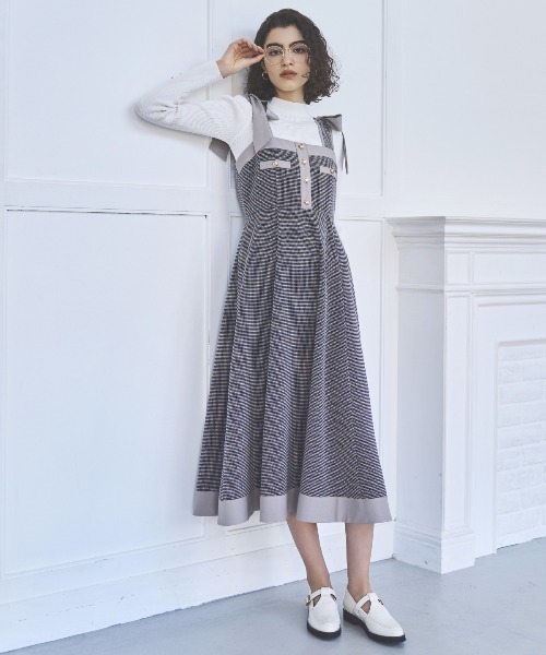 AND COUTURE（アンドクチュール） ジャンパースカート ラメツイード