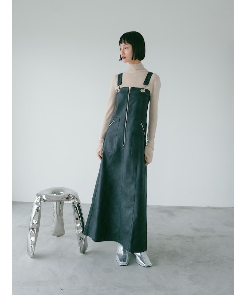 sahara（サハラ） サロペット オーバーオール Eyelet Fake Leather