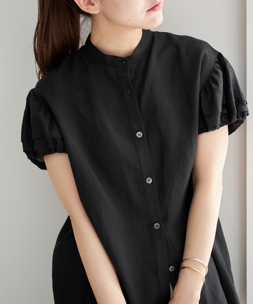 IENA（イエナ） ブラウス シャツ パフスリーブ半袖ブラウス レディース