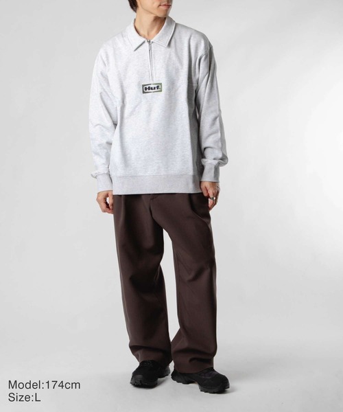 HUF（ハフ） トレーナー スウェット HUF SLATE QUARTER ZIP FLEECE
